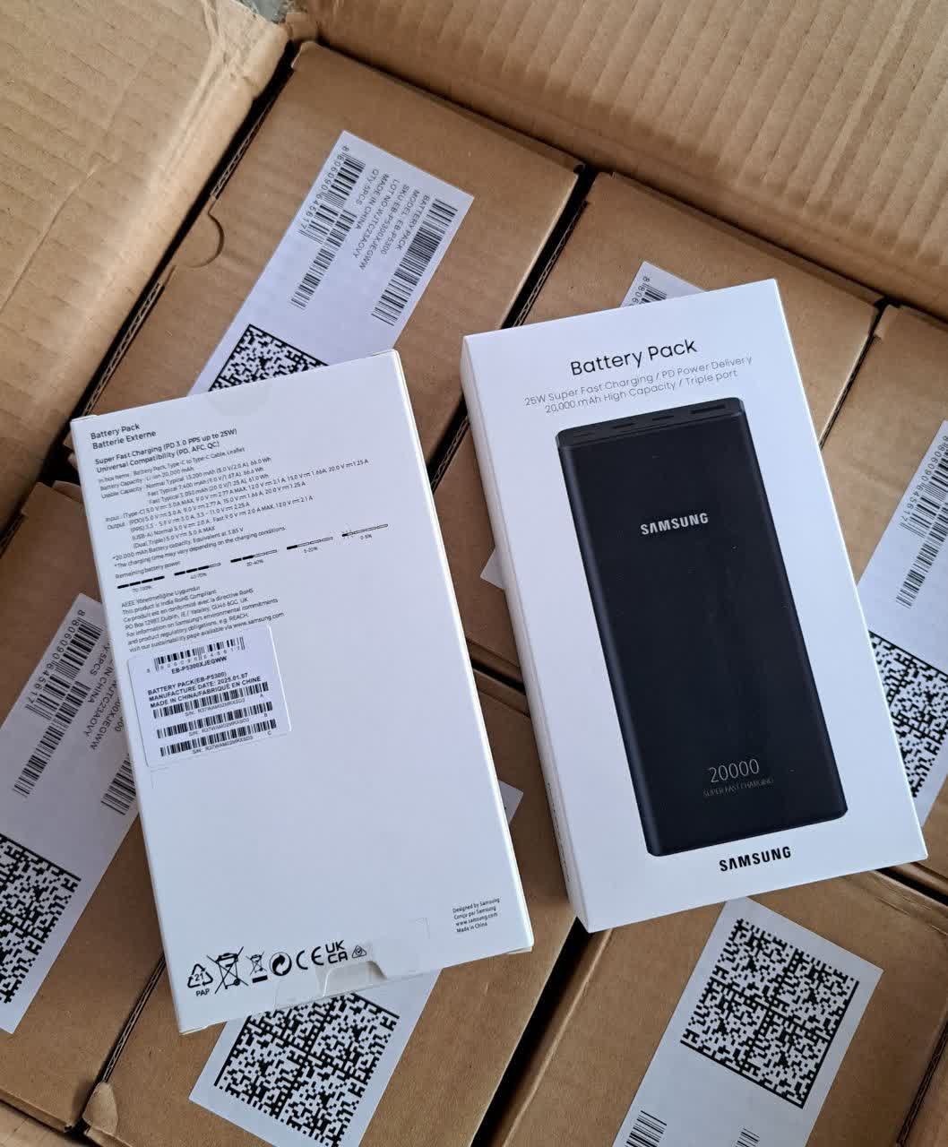 پاوربانک اورجینال سامسونگ مدل P5300 | ظرفیت ۲۰۰۰۰ میلیآمپر، شارژ سریع 25 وات و کیفیت اصلی