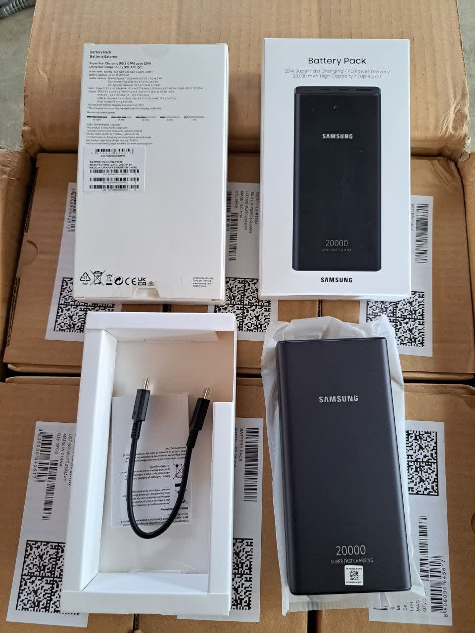 پاوربانک اورجینال سامسونگ مدل P5300 | ظرفیت ۲۰۰۰۰ میلیآمپر، شارژ سریع 25 وات و کیفیت اصلی