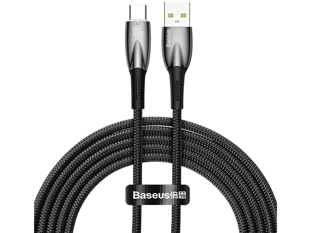 کابل شارژ سریع بیسوس Glimmer سری ۱۰۰ وات USB‑C به USB‑C