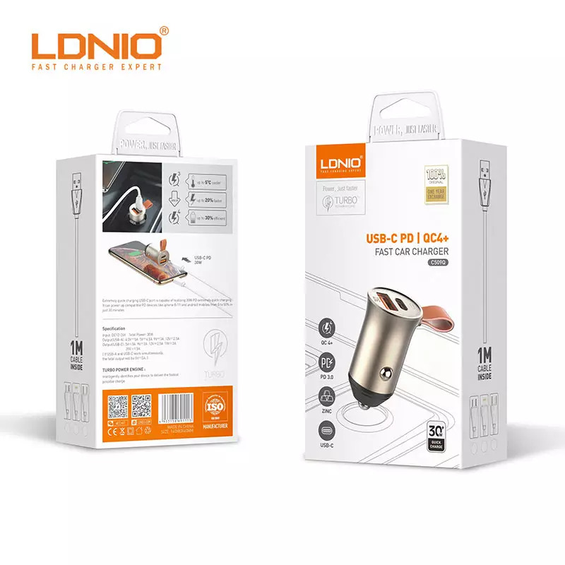 خرید آنلاین شارژر فندکی LDNIO C509Q