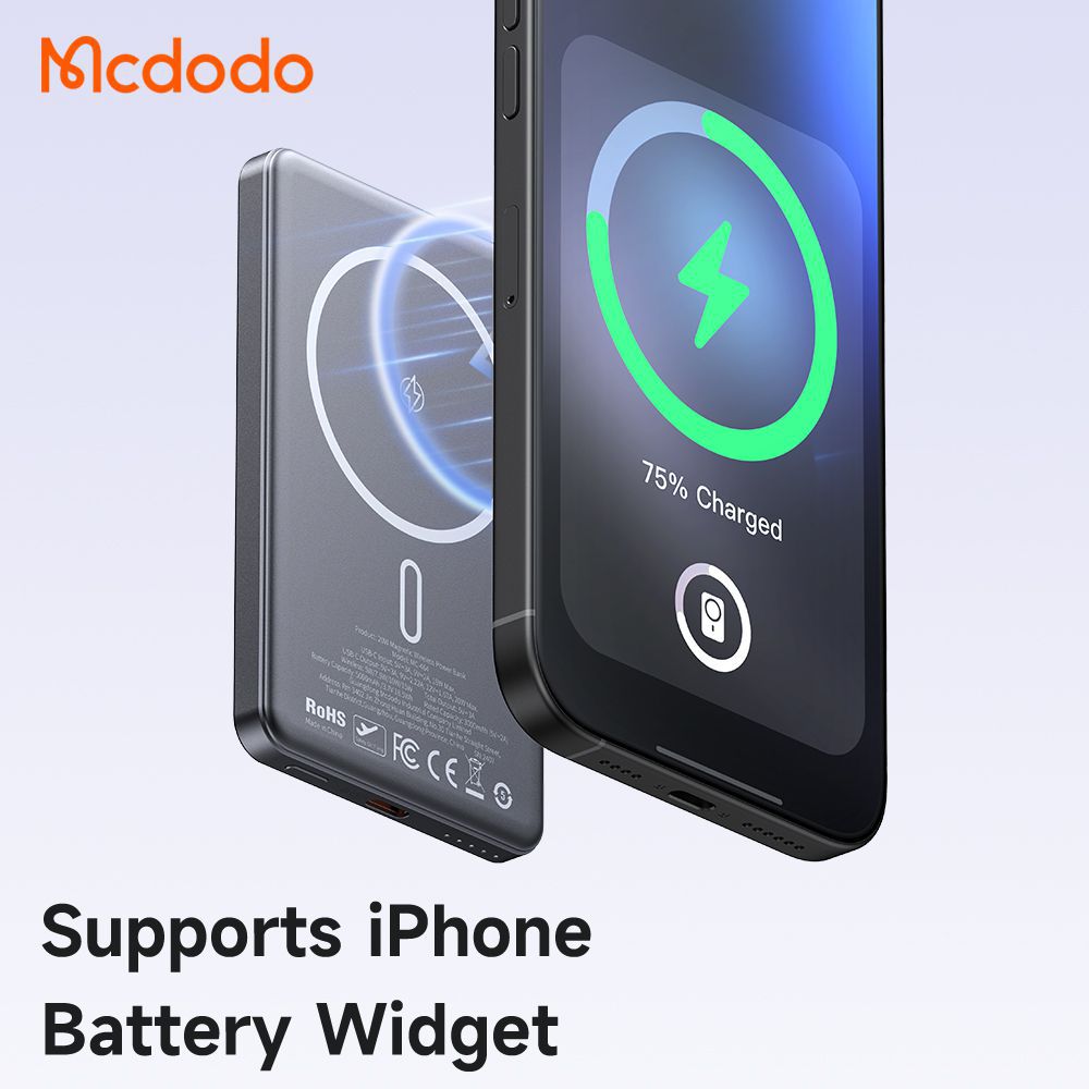 پاوربانک وایرلس فوق نازک 5000 مگنتی مک دودو Mcdodo MC-4641 Metal Ultra Thin توان 20 وات