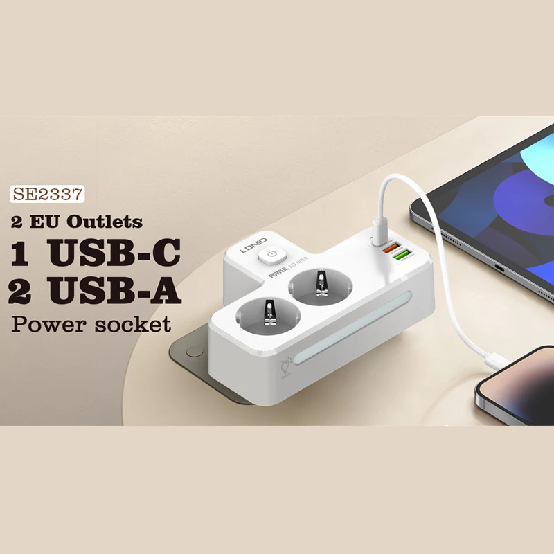 چندراهی برق ۳ پریز و ۳ پورت USB