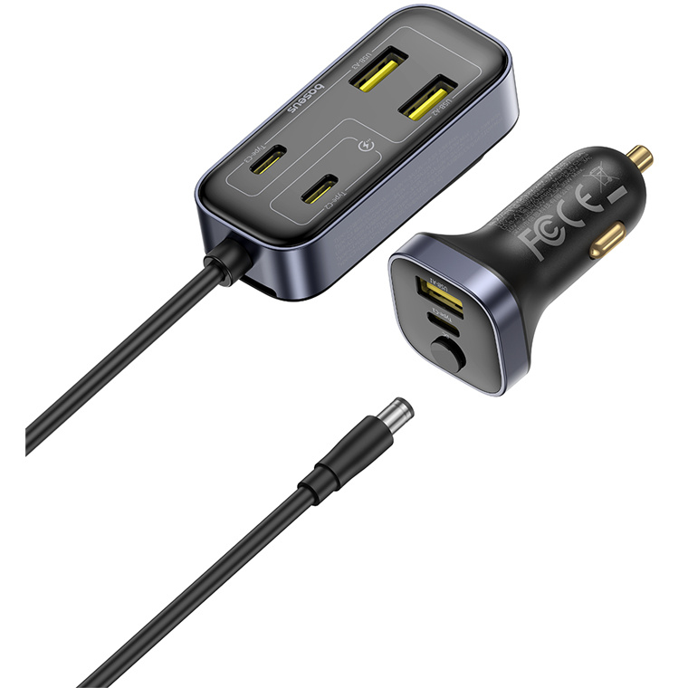 شارژر فندکی Baseus با ۴ USB-A و ۲ USB-C