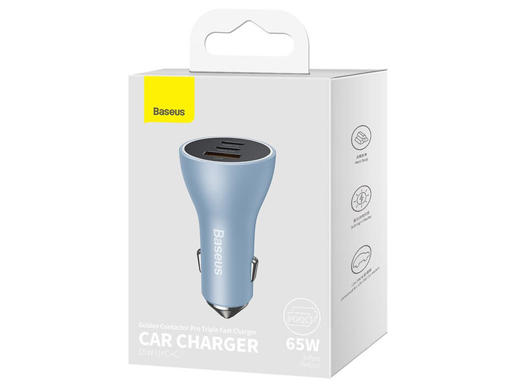 شارژر فندکی ۳ پورت Baseus 65W اصل