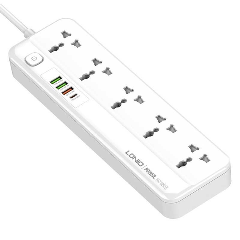 چندراهی برق و شارژر الدینیو مدل SC5415 با ۵ پریز و ۴ پورت USB