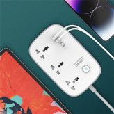 چندراهی برق و شارژر LDNIO SC3416 GaN با ۳ پریز برق و ۴ پورت USB
