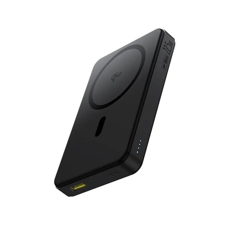 پاوربانک بیسوس Baseus Airpow2 مغناطیسی وایرلس شارژ 10000 میلیآمپر 22.5 وات مدل Qi2 رنگ سفید و مشکی