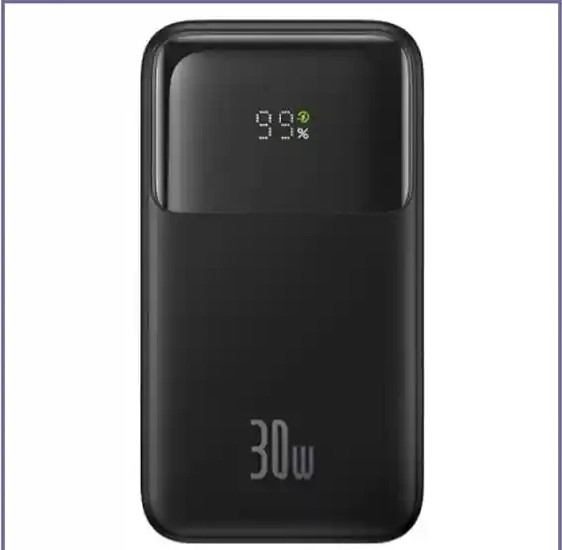 پاوربانک ۳۰ وات ۲۰۰۰۰ میلیآمپر بیسوس مدل Baseus Power Bank PPMD20C با کابل متصل