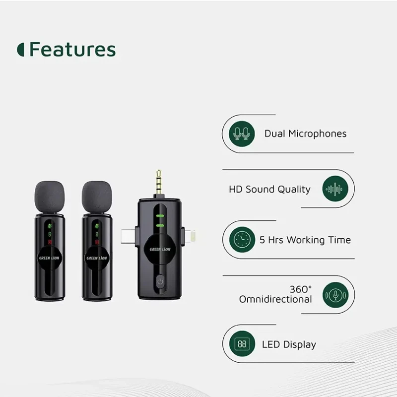 ست میکروفن گرینلاین با Lightning و USB-C