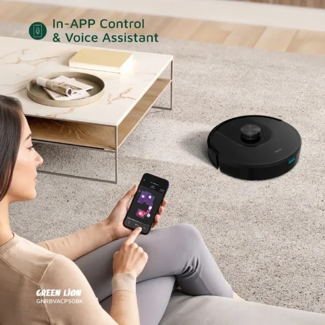 جاروبرقی رباتیک هوشمند گرین لاین مدل Smart Robot Vacuum Pro – مکش ۴۰۰۰ Pa