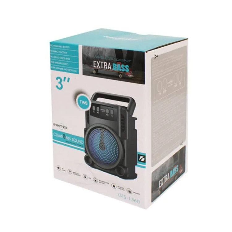 اسپیکر بلوتوثی قابل حمل مدل GTS-1360 سایز ۳ اینچ