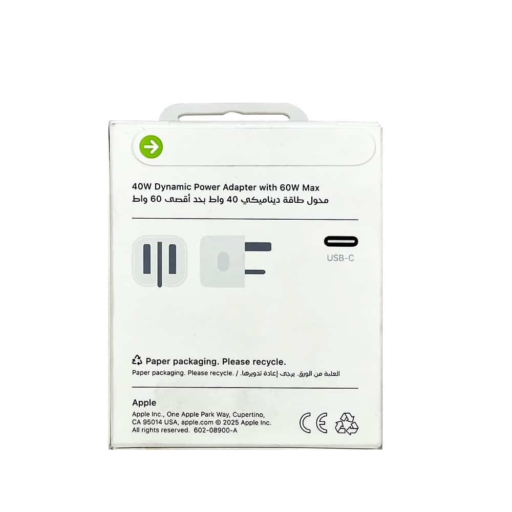 آداپتور شارژ اپل 40 وات داینامیک Apple Dynamic Power Adapter مدل A3353